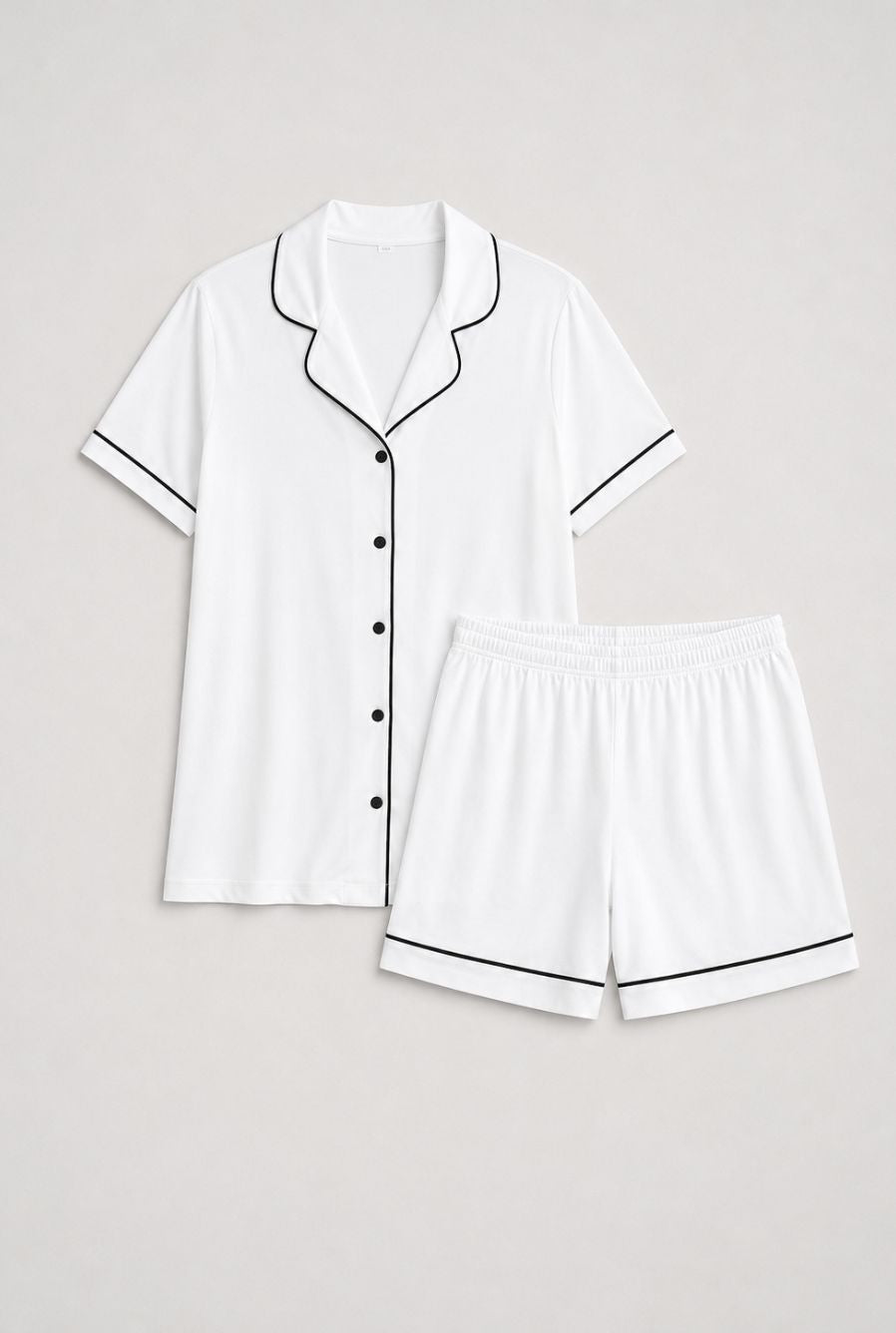 Pijama americano feminino serena branco — foto somente do produto, sem modelo