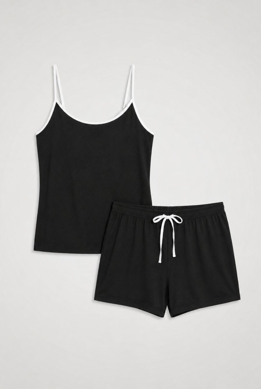 Pijama feminino conjunto aurora preto — foto somente do produto, sem modelo