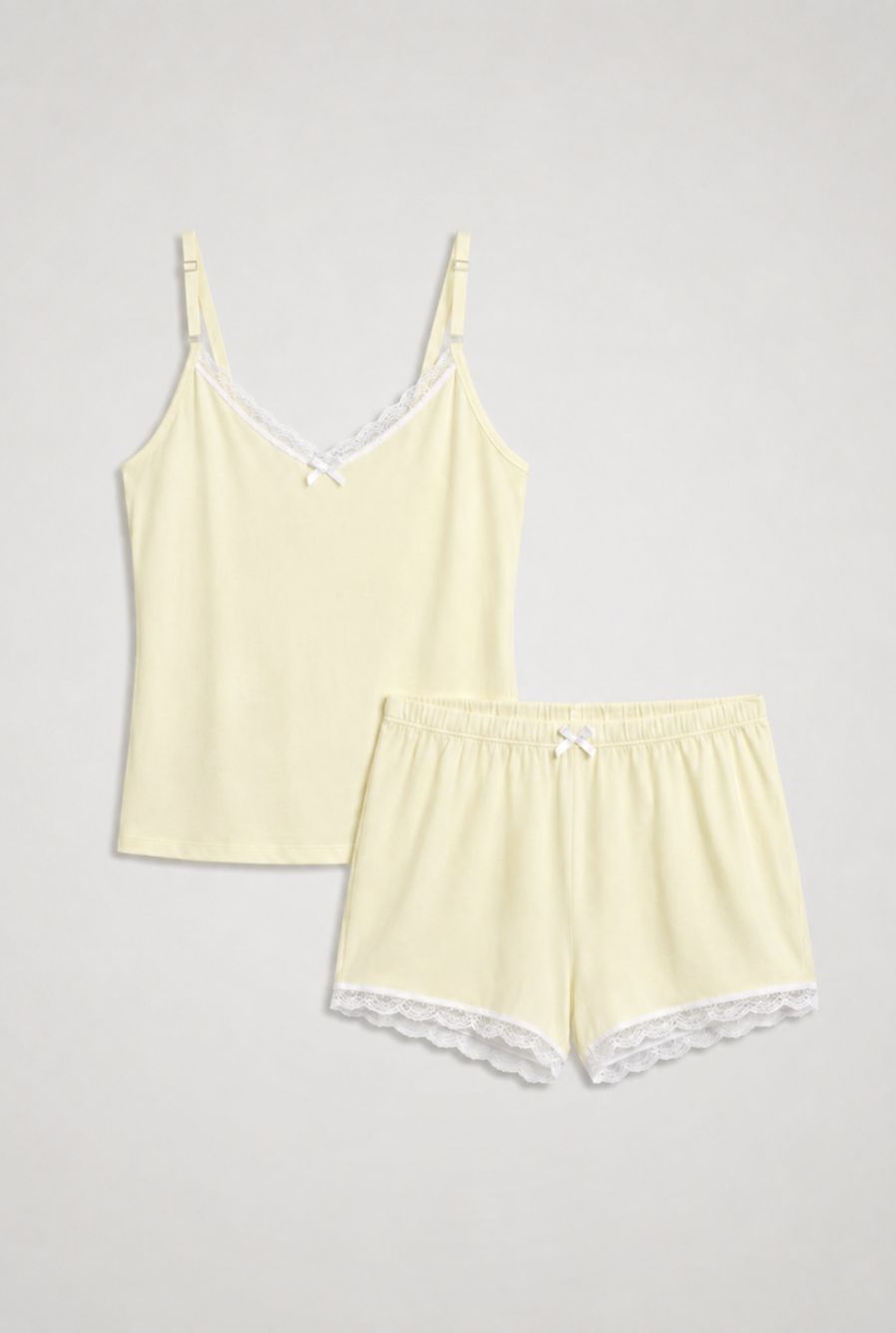Pijama feminino conjunto veneza amarelo — foto somente do produto, sem modelo