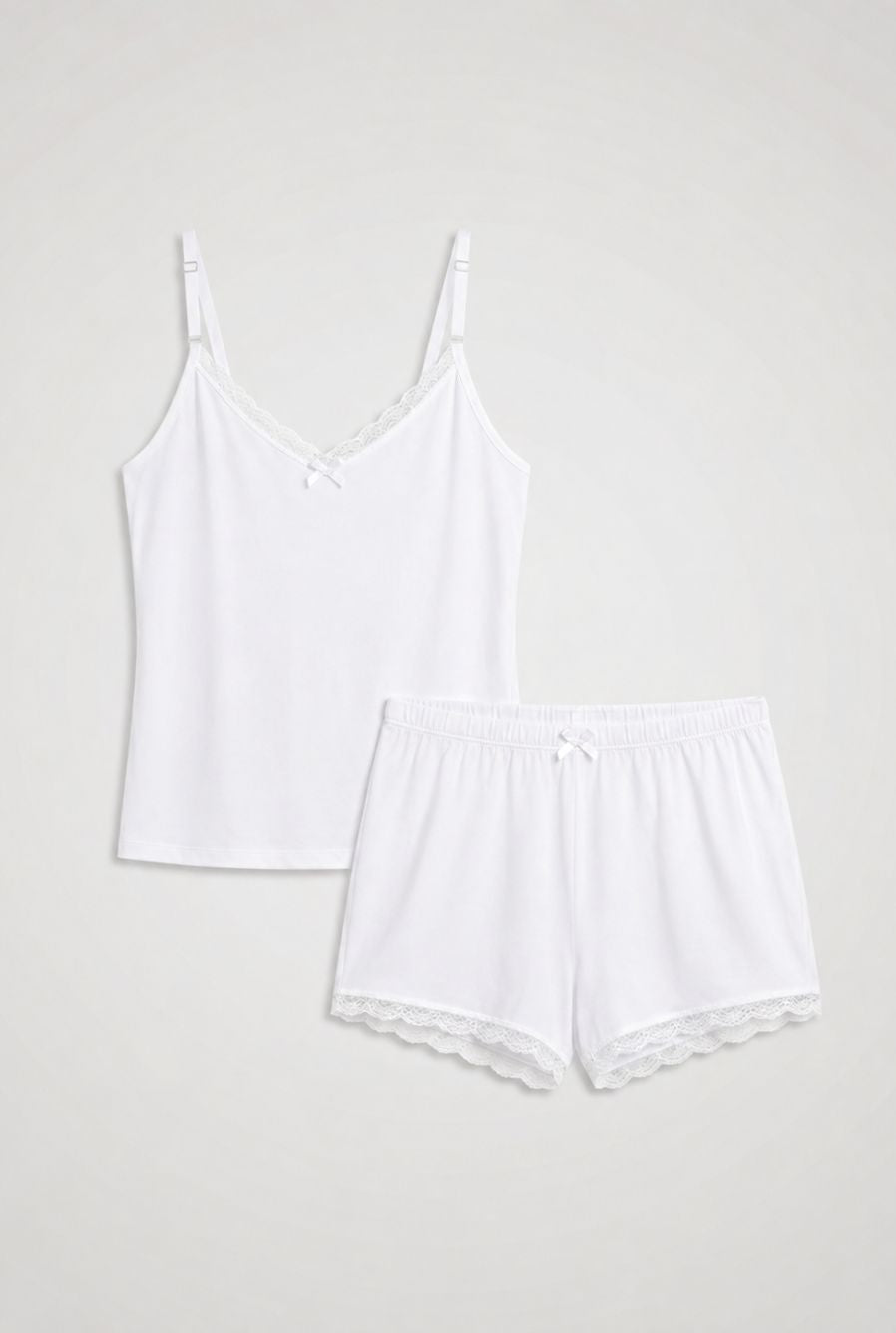 Pijama feminino conjunto veneza branco — foto somente do produto, sem modelo