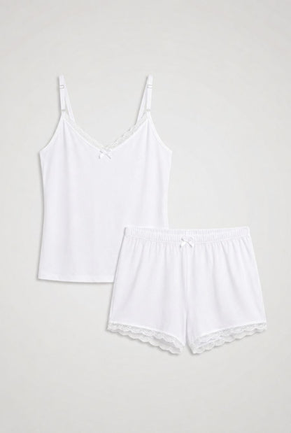 Pijama feminino conjunto veneza branco — foto somente do produto, sem modelo