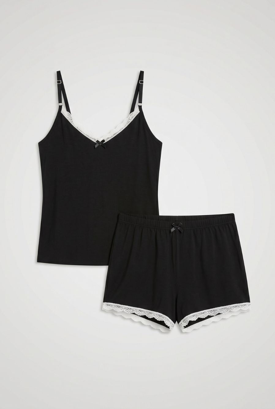 Pijama feminino conjunto veneza preto — foto somente do produto, sem modelo